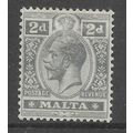 MALTA 1914 GEORGE V 2d GREY SG 75 M/MINT#2