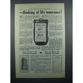 1914 Postal Life Insurance Ad - Thinking?