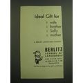 1949 Berlitz School of Language Ad - Ideal Gift for wife brother Sally mother
