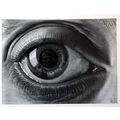 ESCHER print EYE black white litho Vintage Esch...