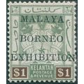 Kelantan 1922 $1 green & brown Malaya-Borneo Ex...