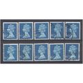 BULK STOCK.6 1/2p Greenish Blue x 10.Type Unche...