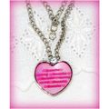 Summer Gift Pink Love Heart Charm Pendant Doubl...