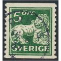 Sweden Facit 0143Ad/Scott 116v, 5ö green Lion t...