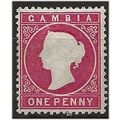 Gambia 1887 SG23 1d Crimson Wmk Sideways Mounte...