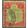 Bermuda 1935 SG118 5/- Green & Red/Yellow Perf ...