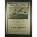 1913 Marion Steam Shovel Dipper Dredges Ad