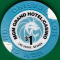 MGM Grand. $1 Casino Chip. Las Vegas, NV. B43.