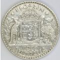 AUSTRALIA 1943 Florin 92.5% Silver (F)