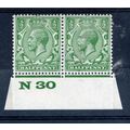 Sg418 1/2d Green N 30 Control pair mint never h...