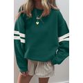 Evergreen Varsity Striped Detail Drop Shoulder ...