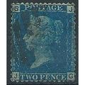 1858 SG47 2d Blue Plate 14 Good/Fine Used Check...