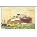 White Star Line MV BRITANNIC Company Art Postca...
