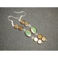 One off bronze dipped dark yellow & green glass...