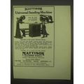 1922 Mattison Universal Sanding Machine Ad