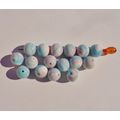 16 Vintage Japanese Round Glass Beads 10mm Blue...