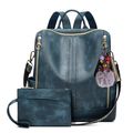 Women's Double Zipper Backpack Student Backpack...