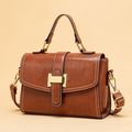 Women Retro Hollow Oil Wax PU Leather Handbag B...