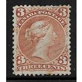 CANADA 1868-90 QV 3c PERF 12 USED SG49
