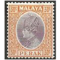 Perak 1936 SG97 30c Dull Purple & Orange Mounte...