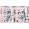 GERMANY, Cilly Aussem pair, green-blue 1988, 20 Pf