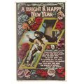 A BRIGHT & HAPPY NEW YEAR used antique postcard...