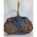 Vintage Basket Buttocks Egg Gathering Hand Wove...