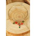 Gold Christmas Candy Cane Beading Pendant Bracelet
