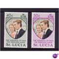 ST LUCIA 1973 ROYAL WEDDING SG 365/366 SET 2 VA...