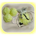 Citronella Pure Soy Wax mini roses in organza b...