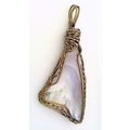 Plume Agate Bronze Copper Wire Wrap Gemstone Pe...