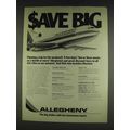 1978 Allegheny Airlines Ad - $ave Big