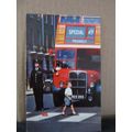policeman, LONDON. RED BUS, from 1950s poster.....