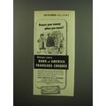 1949 Bank of America Travelers Cheques Ad - Pro...