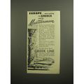 1956 Greek Line Cruise Advertisement - Europe more exciting via Greece
