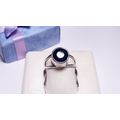 Estate 2ct Natural Rd Blue Sapphire Sterling Si...