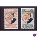ASCENSION ISLANDS 1973 ROYAL WEDDING SET 2 VALS...