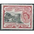 St Kitts-Nevis 1954 SG114 24c Black & Carmine-R...