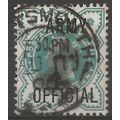 1896 O42 1/2d Blue-Green Army Official Fine Use...