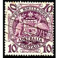 Australia 1949 Coat of Arms 10/- Used Stamp Cof...