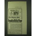 1900 Franklin Mills Flour Ad - Olden Tyme Bread...