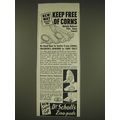 1939 Dr. Scholl's Zino-pads Ad - New way helps you keep free of corns