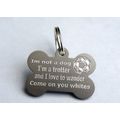 FOOTBALL DOG TAG PERSONALISED BONE SHAPED BOLTO...
