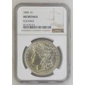 1890-P MORGAN SILVER DOLLAR GRADED BY NGC AU