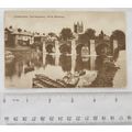 vintage postcard Hereford Cathedral, Wye Bridge,