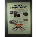 1993 Rancho Shocks Ad - Why Rancho?