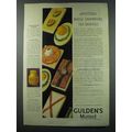 1930 Gulden's Mustard Ad - Appetizers Bridge Sa...