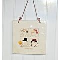 Hallmark FROSTY DAYS Snowman Ceramic Hanging 6”...