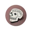 Pin Badge Skull Black & White Enamelled Metal 2...