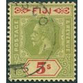 Fiji 1926 5s green & red on pale yellow Die II ...